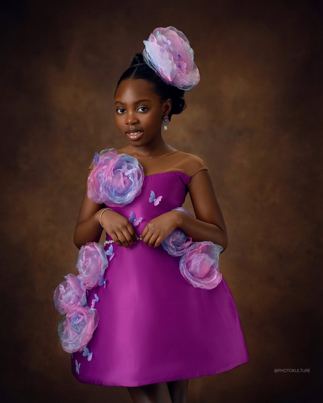 Butterfly rosette structured dress